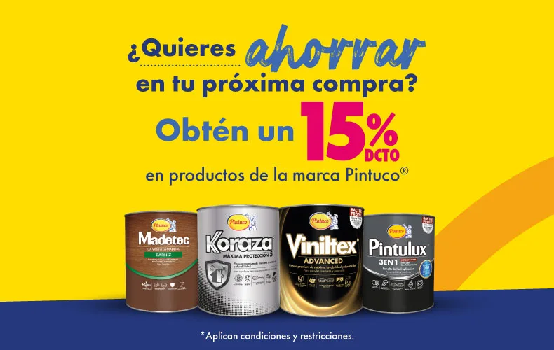 Términos y condiciones actividad promocional “descuento 15% productos marca pintuco”